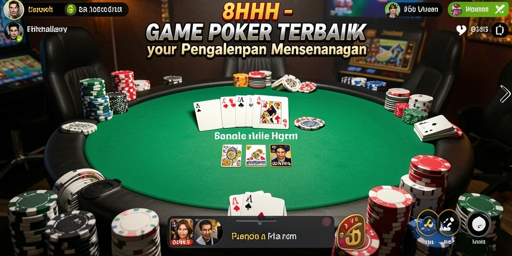 Tampilan gameplay Poker yang seru di 8HHH.