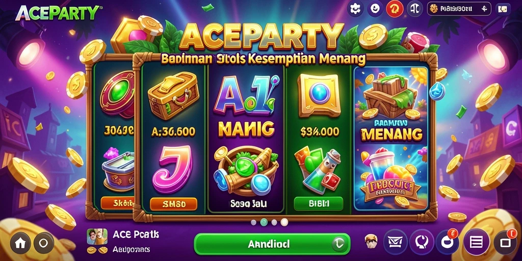 Gameplay menawan dari ACEPARTY yang menampilkan gulungan slot.
