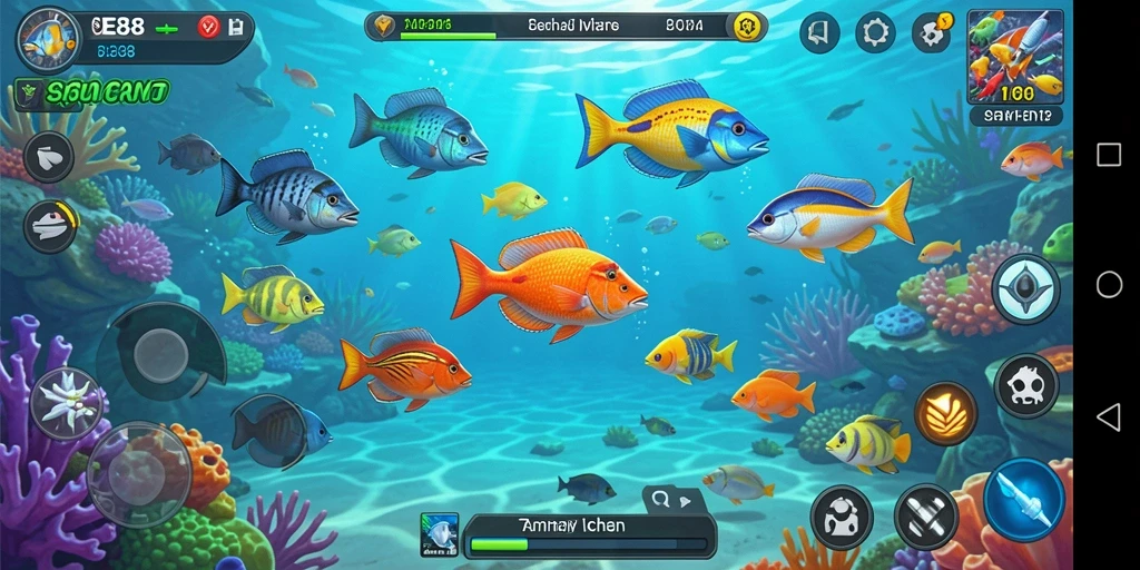 Tampilan gameplay E88 yang seru dan penuh warna dalam Tembak Ikan.