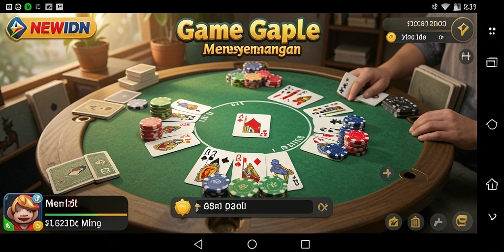 Tampilan gameplay seru dalam permainan Gaple NEWIDN.