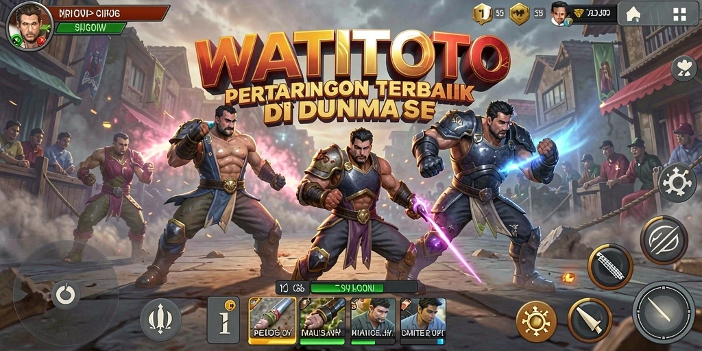 Tampilan menarik dari gameplay pertarungan WATITOTO yang mendebarkan.