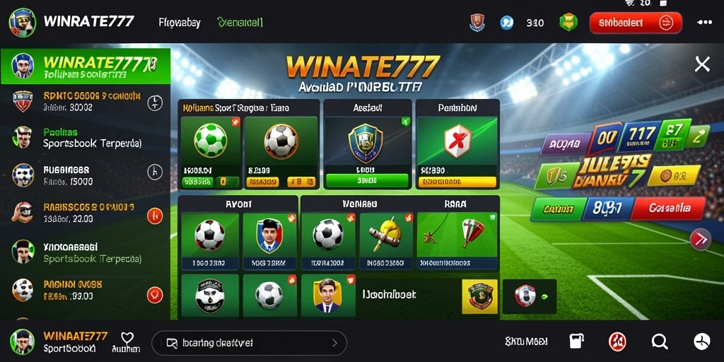 Tampilan gameplay dari aplikasi Sportsbook WINRATE777 yang menarik.