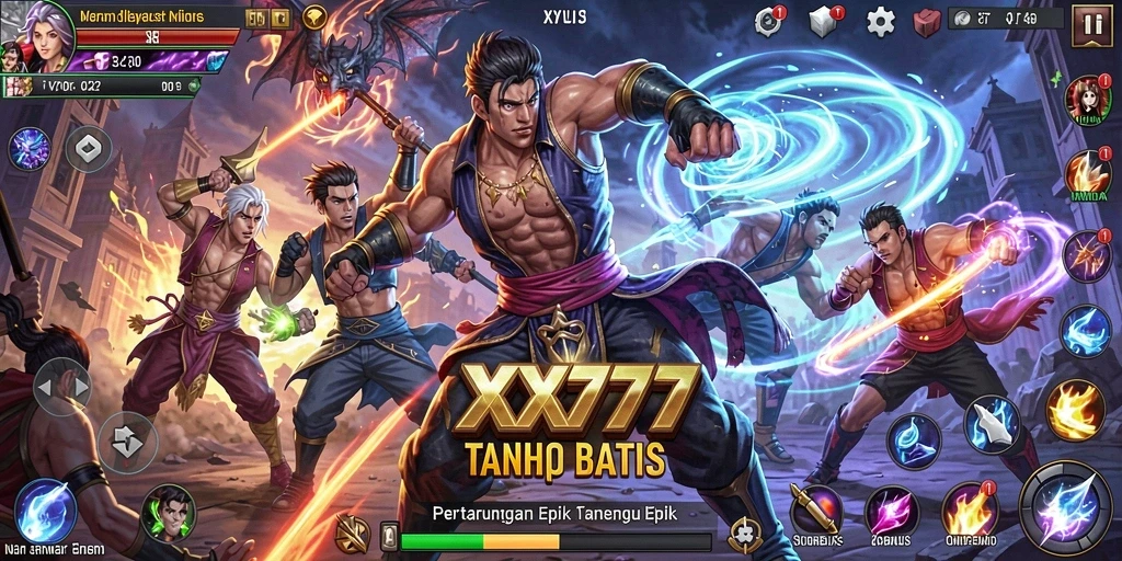 Screenshot gameplay XXX777 menampilkan aksi pertarungan yang seru dan dinamis.