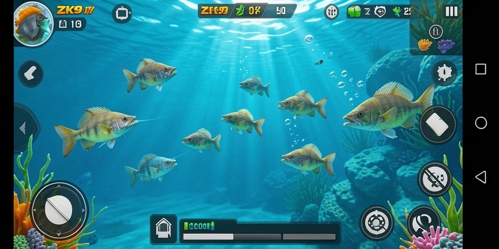 Tampilan gameplay seru ZK9 Tembak Ikan yang menantang.